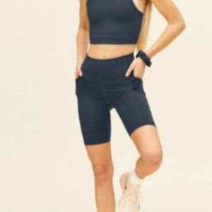 Girlfriend Collective - Midnight High-Rise Pocket Bike Short